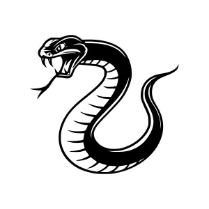 Vintage Black Snake Illustration - Vector Graphic