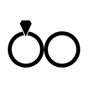 Wedding Ring Icon - Minimalist Black & White
