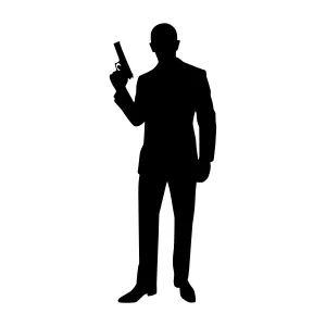 Silhouette Agent - Spy Gunman Vector