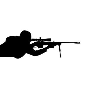 Silhouette Sniper Rifle Vector Illustration