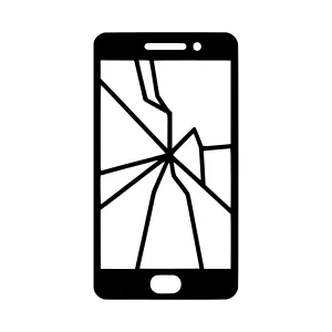 Broken Smartphone Icon - Cracked Screen Vector