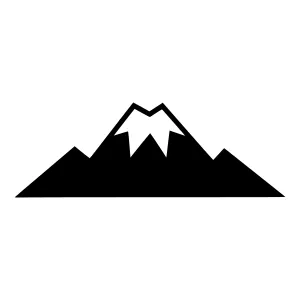 Mountain Icon - Black Outline Vector