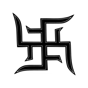 Om Symbol Vector Graphic - Black on White