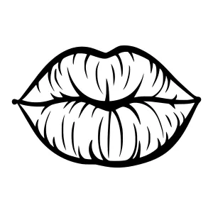 Black Lips Outline Illustration