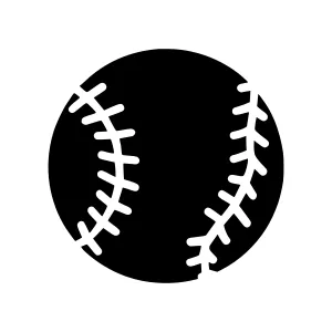 Baseball Ball Icon - Black Silhouette