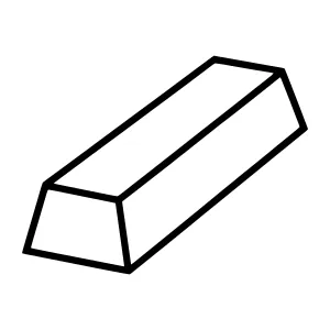 Gold Bar Line Art Icon - Minimalist Vector Illustration