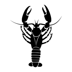 Black Lobster Silhouette Vector Illustration