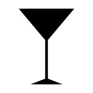 Martini Glass Icon - Black Silhouette
