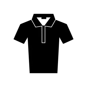 Black Polo Shirt Icon - Vector Illustration