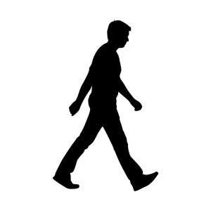 Silhouette Walking Man - Vector Illustration