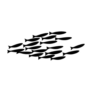 School of Fish Vector Illustration