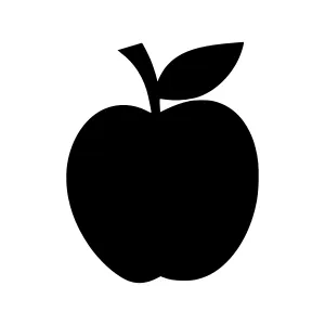 Black Apple Icon - Simple Vector Illustration