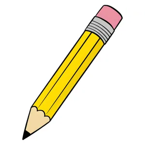 Cartoon Pencil Illustration - Yellow