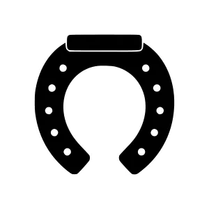 Black Horseshoe Icon - Simple Outline
