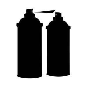 Spray Paint Cans Silhouette Vector