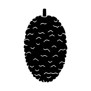 Black Pine Cone Silhouette Icon