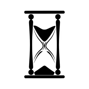 Black Sand Timer Icon - Time Concept