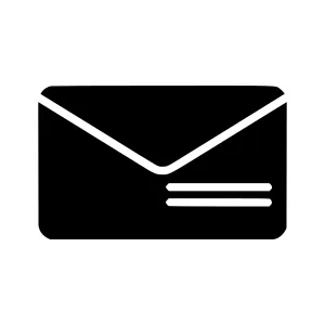 Black Envelope Icon - Vector Illustration