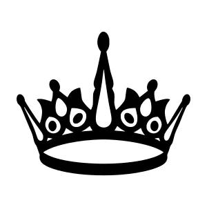 Black Crown Silhouette Vector Icon