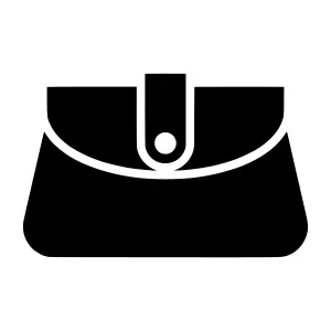 Black Handbag Icon - Vector Illustration