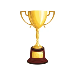 Golden Trophy Cup Award Vector Illustration