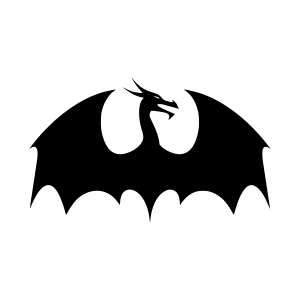 Black Dragon Silhouette Vector Icon