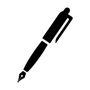 Black Pen Icon - Minimalist Vector Illustration