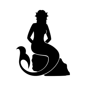 Silhouette Mermaid Illustration - Elegant Design