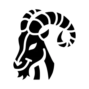 Black Ram Silhouette Vector Illustration