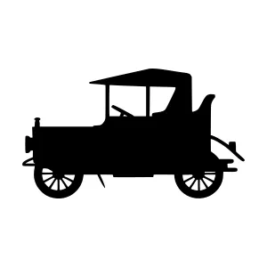 Vintage Car Silhouette Black & White