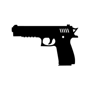 Black Silhouette Pistol Icon