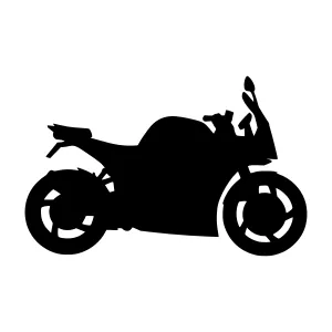 Black Motorcycle Silhouette Vector Graphic