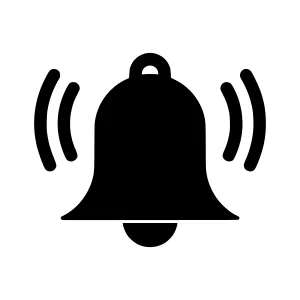 Black Bell Icon - Alert Signal Vector