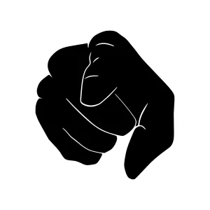 Pointing Hand Silhouette Vector Illustration