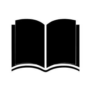 Open Book Icon - Black Silhouette