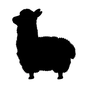 Black Silhouette Llama Vector Illustration
