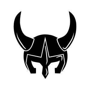 Viking Helmet Silhouette Vector Icon