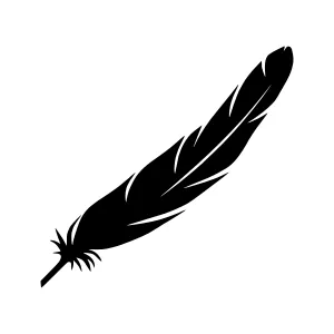 Black Feather Silhouette Vector Icon