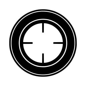 Black Target Icon - Minimalist Circle Design