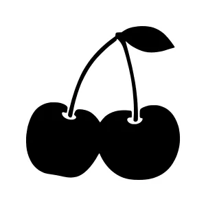 Black Cherry Silhouette Icon
