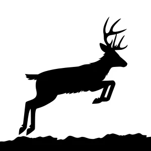 Silhouette Deer Jumping - Minimalist Vector Graphic