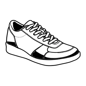 Black & White Sneaker Illustration - Vector Shoe