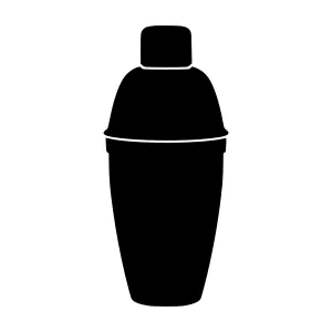 Silhouette Cocktail Shaker - Black on White