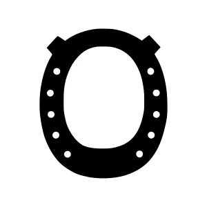 Black Horseshoe Icon - Vector Illustration
