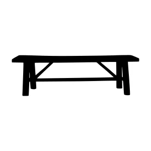 Simple Wooden Bench Outline Vector