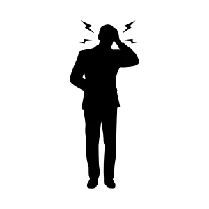Silhouette Businessman Stress - Head in Hands