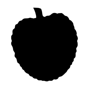 Black Apple Silhouette Vector Graphic