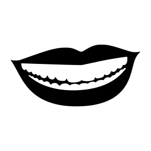 Simple Smiling Mouth Outline - Vector Illustration
