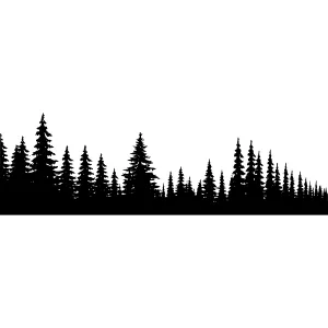 Silhouette Forest Landscape Black & White