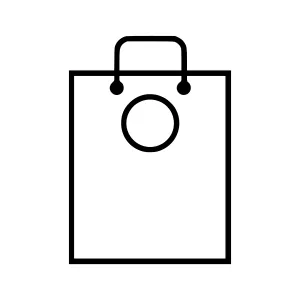 Simple Shopping Bag Icon - Line Art